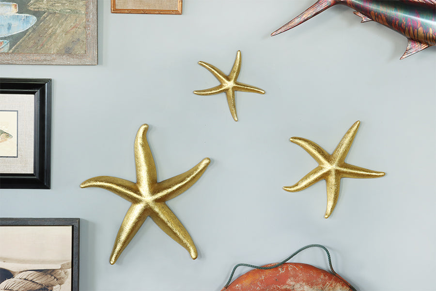 Set of 3 Gold Starfish - Cleared