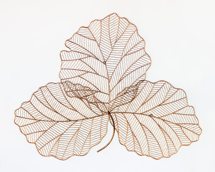 Copper Tri-Leaf Wall Art 49W x 38H