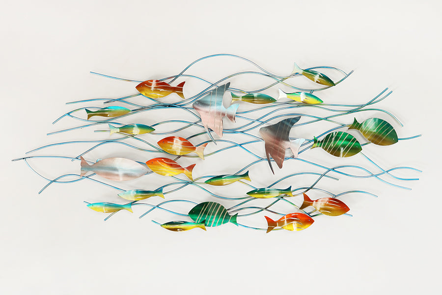 Multicolored Pastel Tropical School of Fish - Cleared