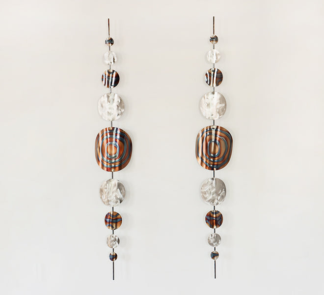 Set of 2 Threaded Medallions Wall Sculpture - Cleared