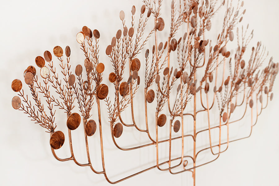 Broad Copper Tree Sculpture - Cleared