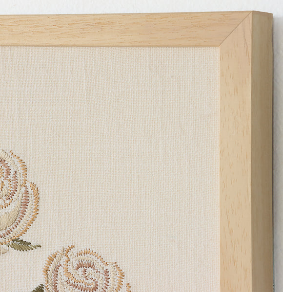 Embroidered Beige Rose Wall Art - Cleared
