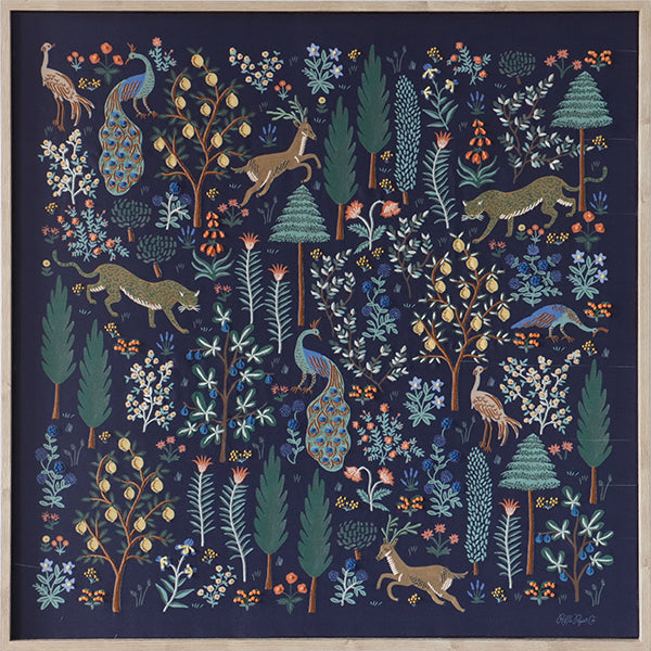 Navy Animals in a Forrest Wall Art - Cleared