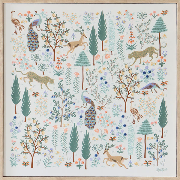 Ivory Animals in a Forrest Wall Art - Cleared