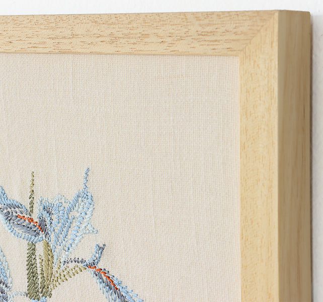 Embroidered Blue Iris Wall Art - Cleared