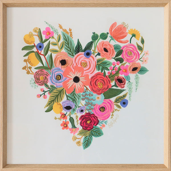 Embroidered Floral Heart Wall Art - Cleared