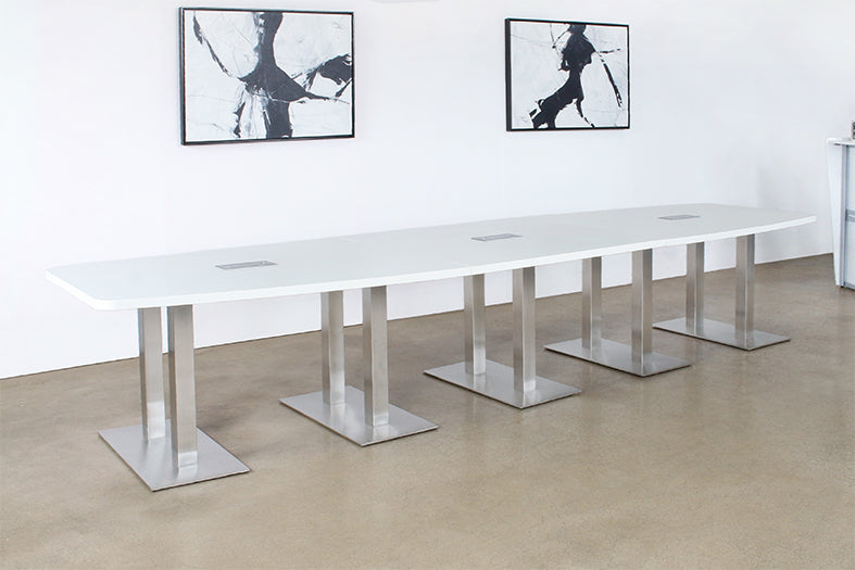 CON13 - 10' - 14' Adjustable Conference Table With White Top