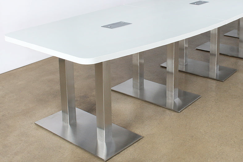 CON13 - 10' - 14' Adjustable Conference Table With White Top