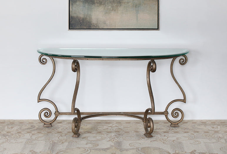 CS199 Solano Console Table with Glass Top