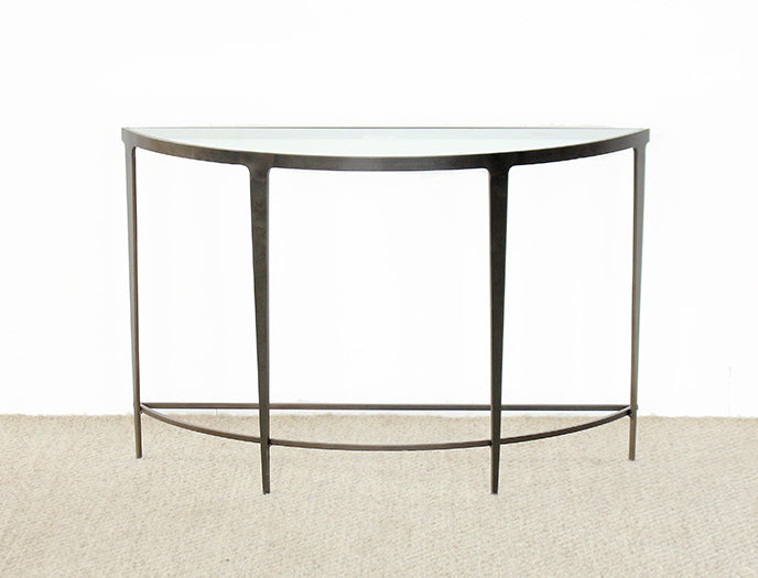 Roundabout Console Table in Antique Pewter