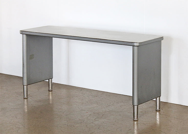 Gray Metal Steelcase Console Table