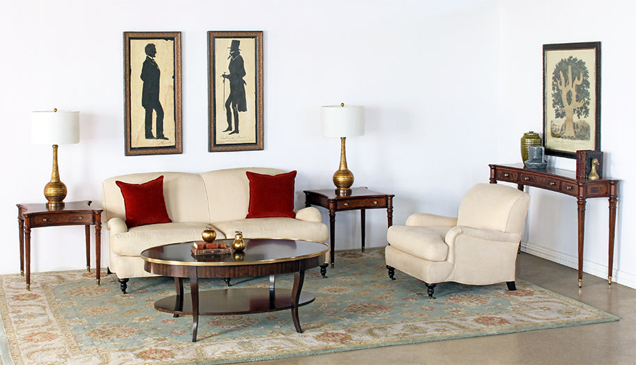 ET505 - Flame Walnut Side Table With Tapered Legs