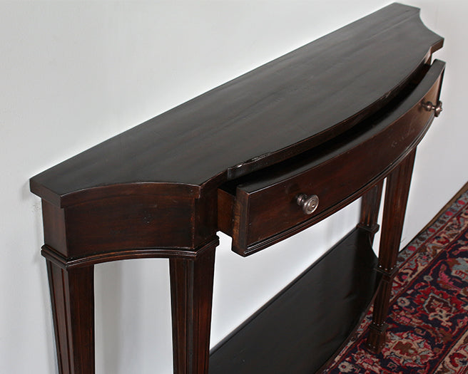 Mahogany Console With Center Drawer