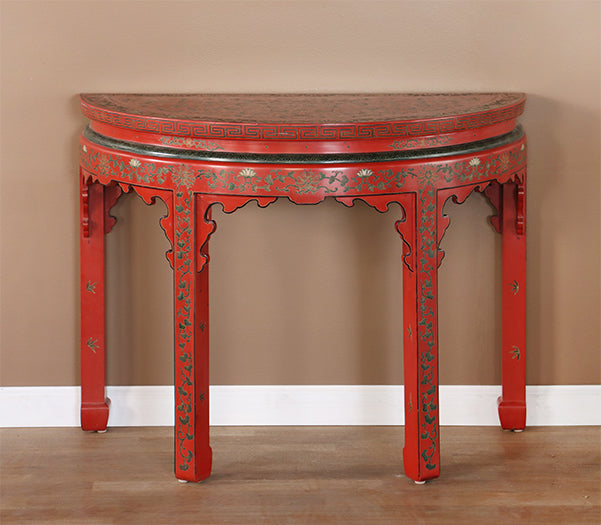 Vintage Red And Gold Style Chinese Console