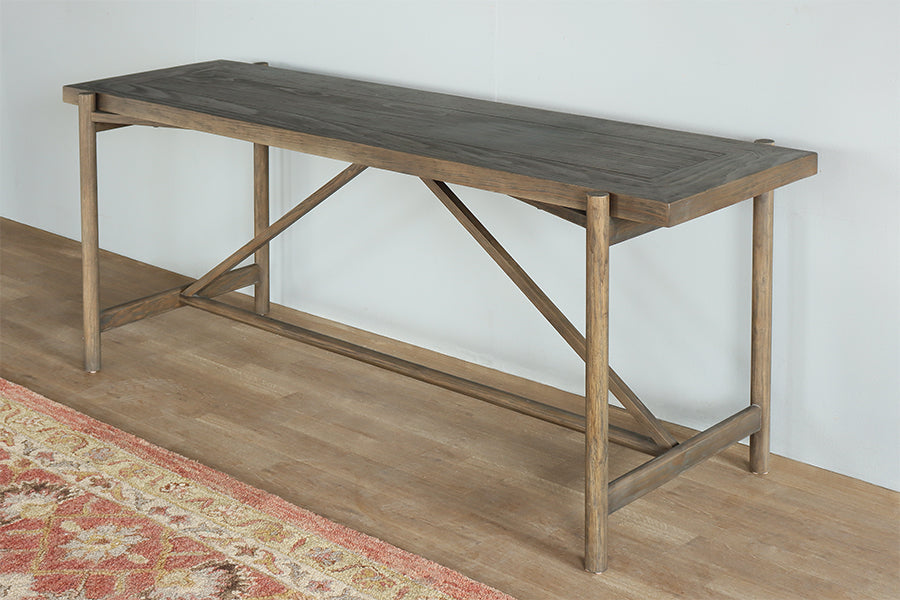 Sienna Brown Pine Console with Stretcher