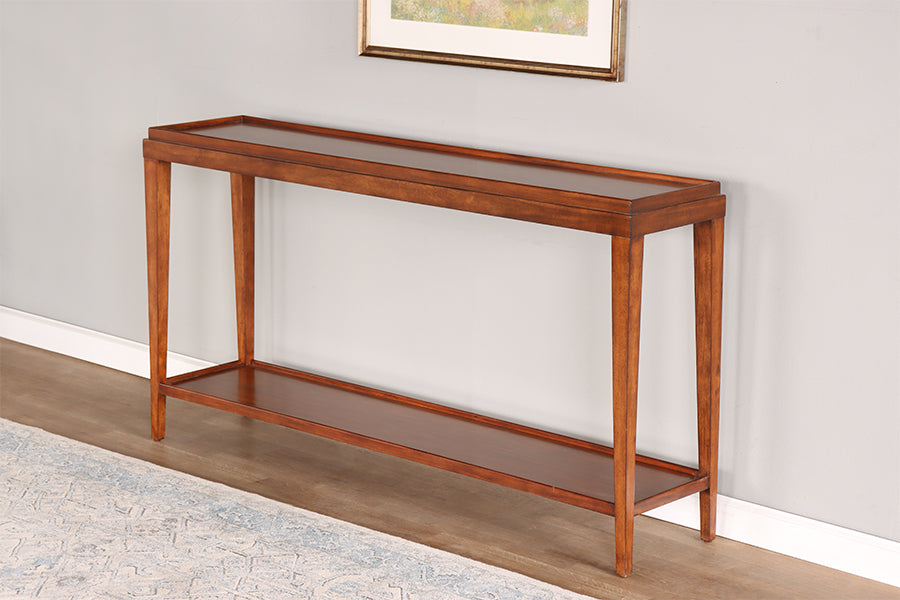 Console Table with Raised Edge and Undershelf
