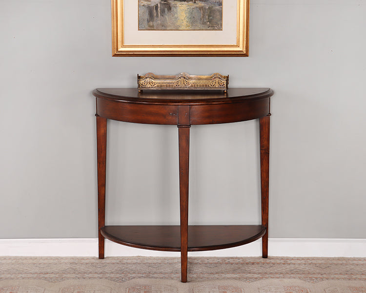 Demi-lune Console Table with Undershelf