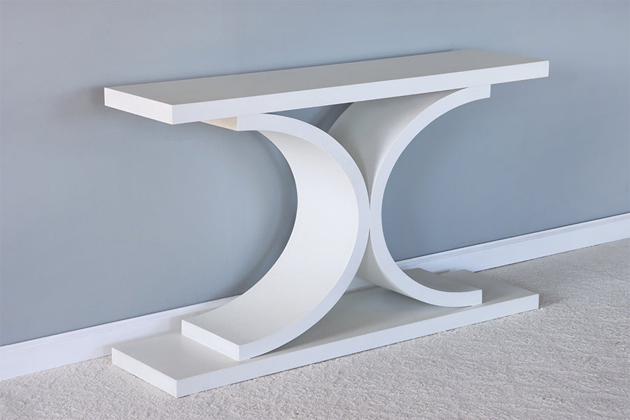 Double Curved Console in Egret White