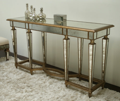 Antique Gold and Mirror Console