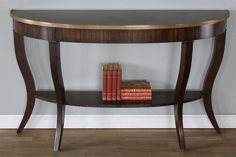 Regency Demi Lune Console With Brass Accent