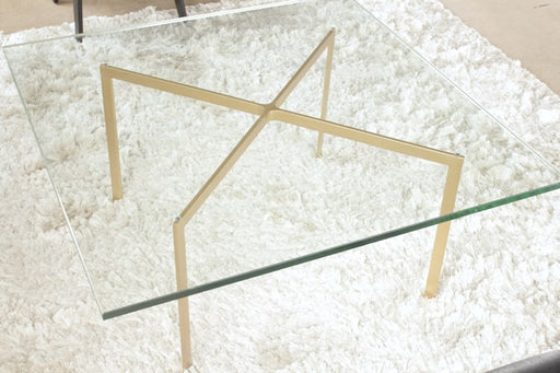 CT01BR - Barcelona Style Coffee Table with Brass Base