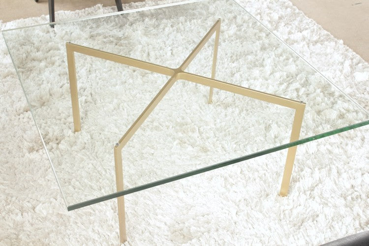 CT01BR - Barcelona Style Coffee Table with Brass Base