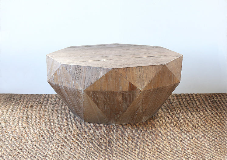 Reclaimed Elm Faceted Coffee Table
