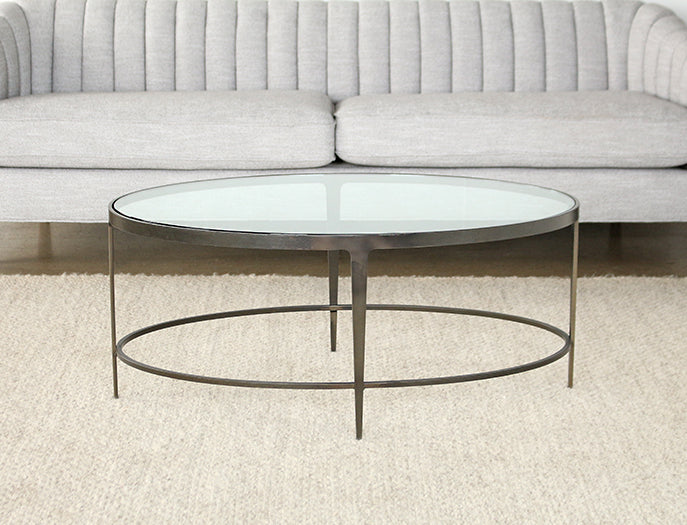CT293 Roundabout Ellipse Cocktail Table in Antique Pewter