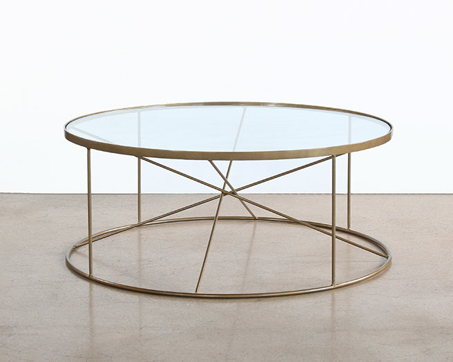 CT319 -Round Geometrical Brass Coffee Table