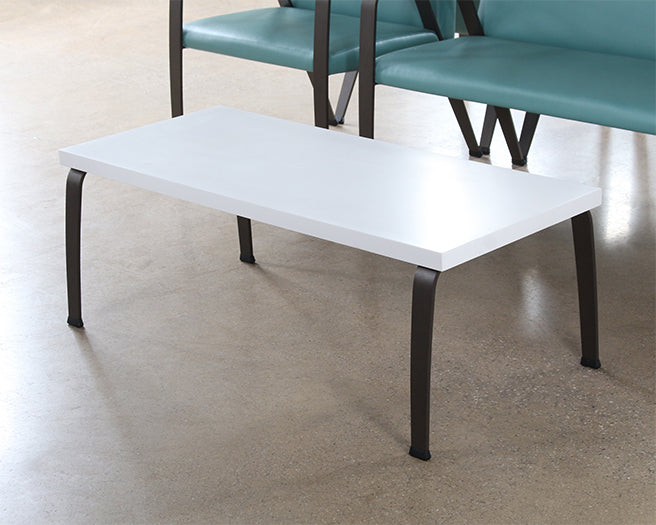 CT323 - White Coffee Table With Bronze Legs