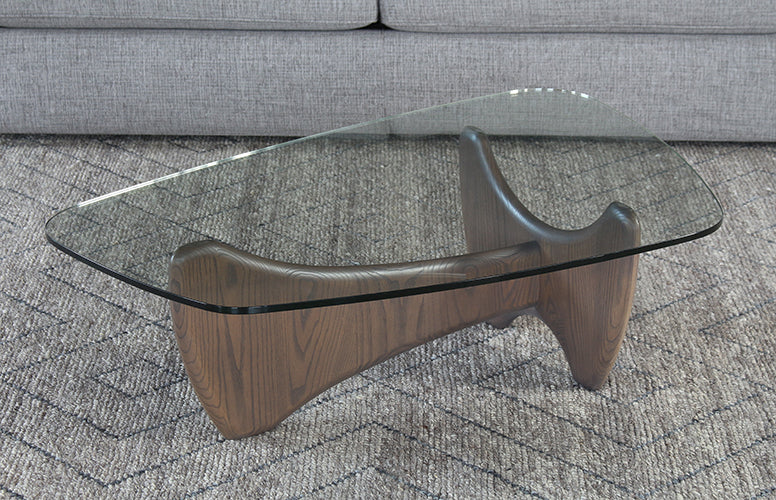 Mid Century Style Coffee Table With Glass Top