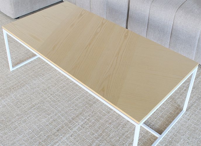 Blonde Wood Top With White Base Coffee Table