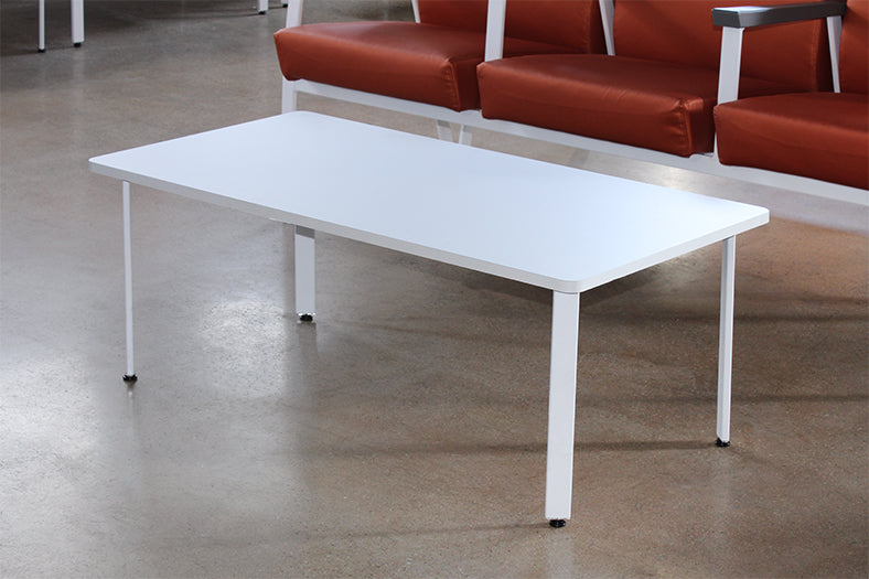 White Laminate & White Base Waiting Room Coffee Table