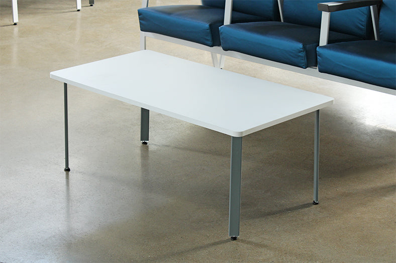 White Laminate & Grey Base Waiting Room Coffee Table
