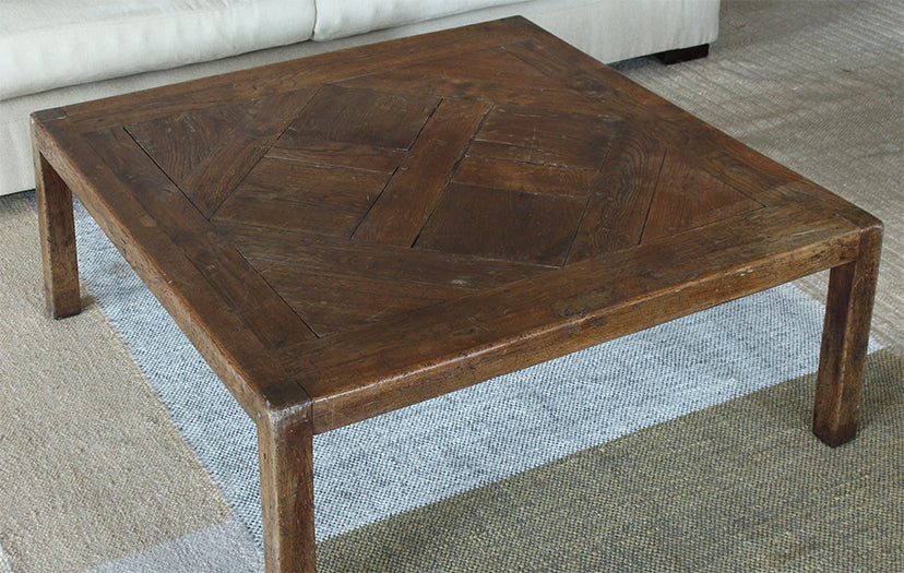 Rustic Antique Parquet Coffee Table