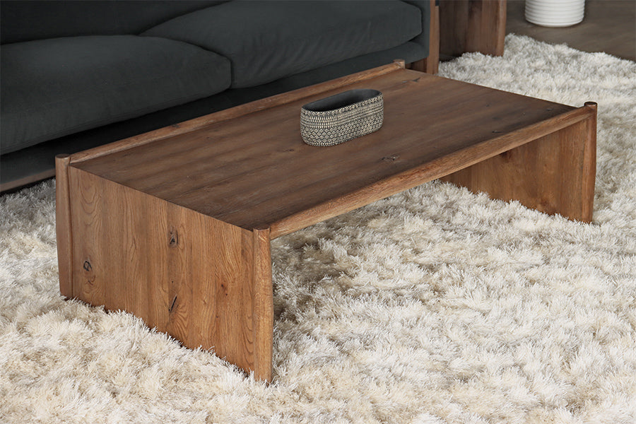 Weathered Oak Modern Waterfall Coffee Table