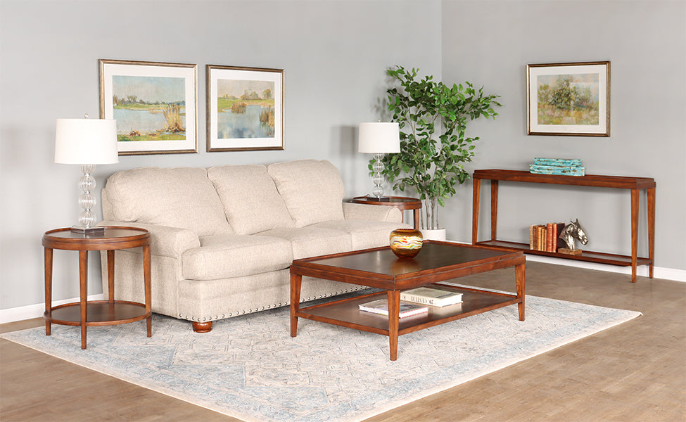 Coffee Table with Raised Edge and Undershelf
