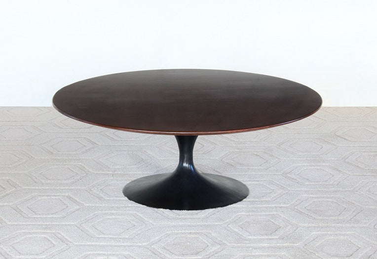 CT82 Restored Saarinen Coffee Table Black With Wood Top