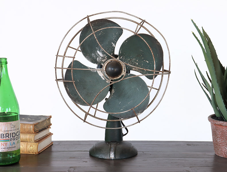 Vintage Dark Green Desk Fan