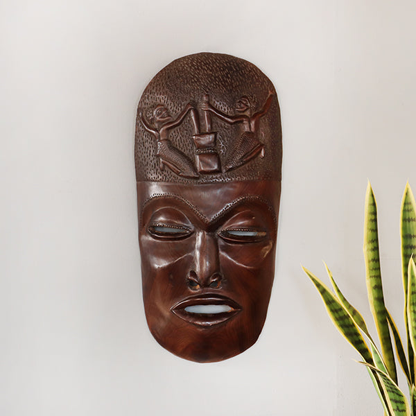 Wooden Tribal Mask Wall Art