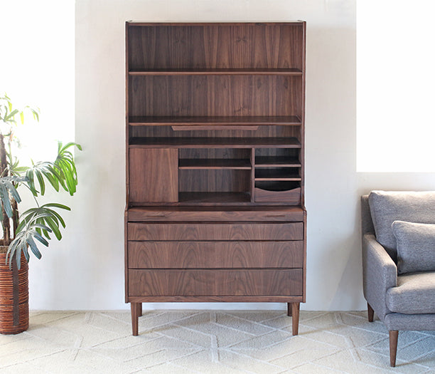 Barrister Desk with Hutch in American Walnut