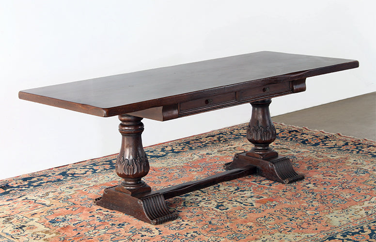 Double Pedestal Antique Mahogany Desk