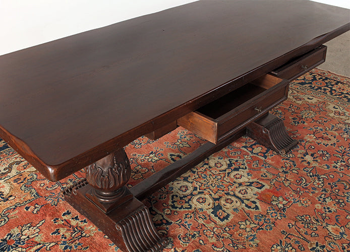 Double Pedestal Antique Mahogany Desk