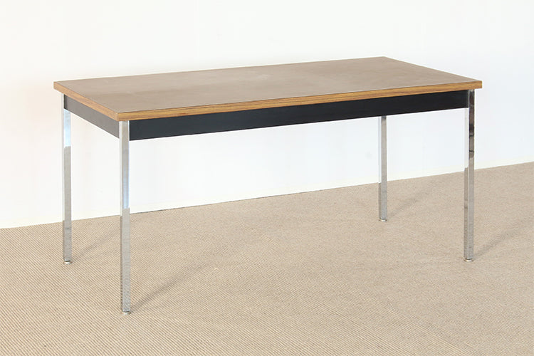 Black Metal Office Table With Laminate Top