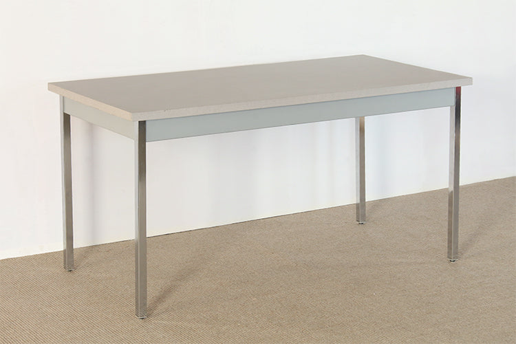 Vintage Chrome And Grey Laminate Office Table