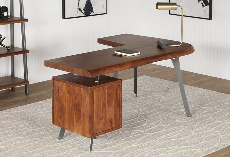 Acacia Wood L Desk