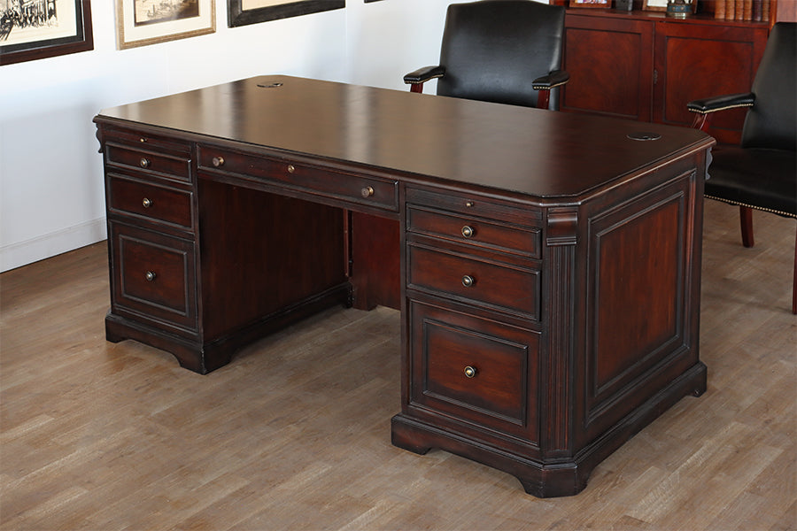 Double Pedestal Mahogany Executive Desk