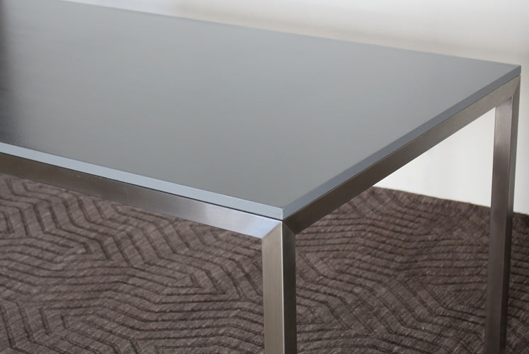 DK43 - Office Table with Metal Frame and Grey Laminate Top