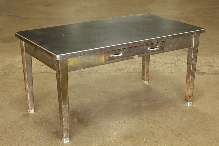 Black Metal Table With 1 Drawer