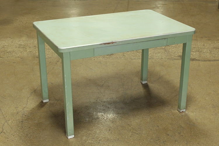 Light Green 4' Metal Table With Green Top